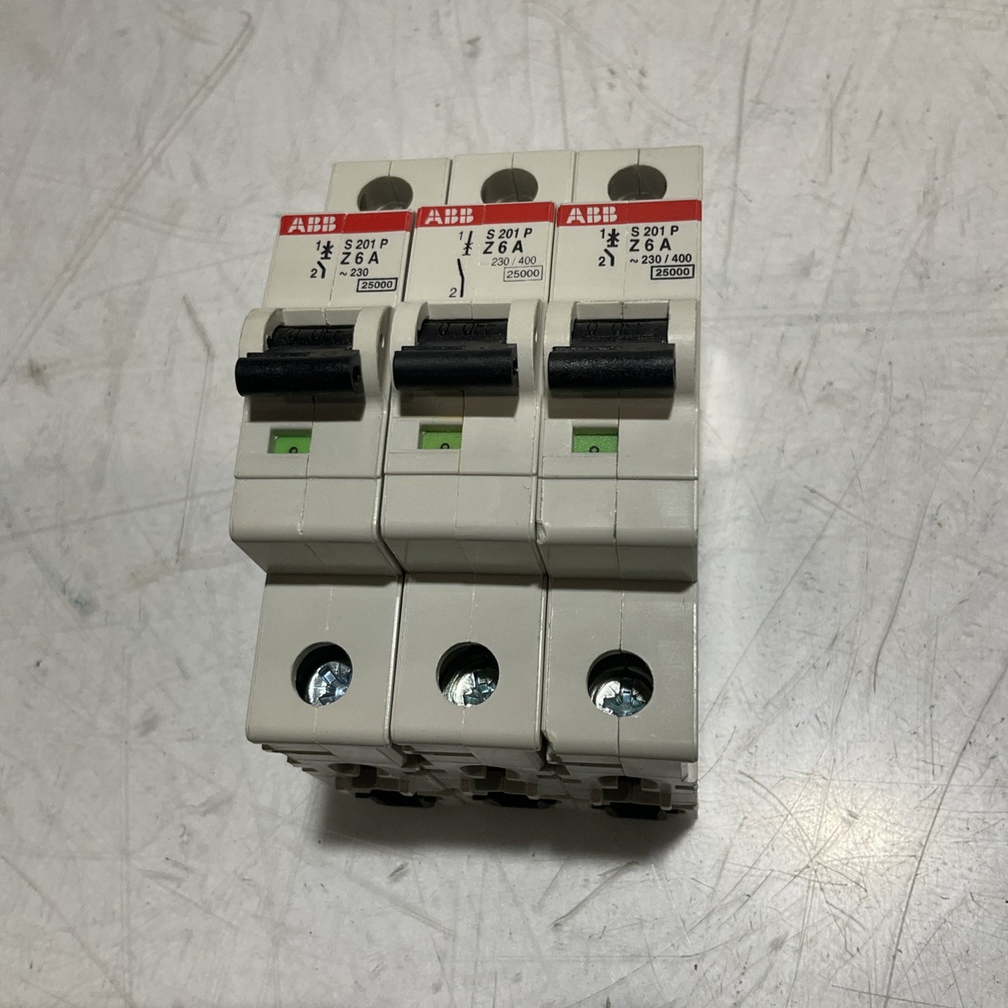 ABB S201P-Z6 CIRCUIT BREAKER 1 POLE 6A  LOT OF 3 U3S