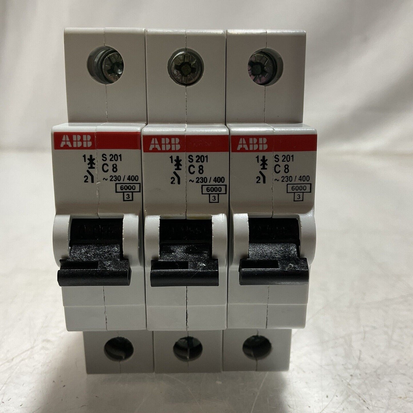 ABB S 201 C 8 S201-C8 MINI CIRCUIT BREAKER 230/400 LOT OF 3  U3S
