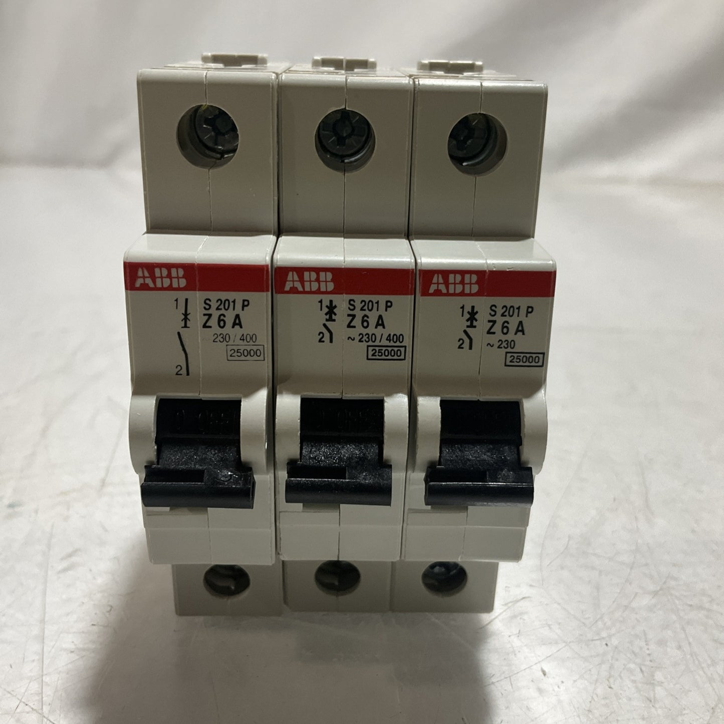 ABB S201P-Z6 CIRCUIT BREAKER 1 POLE 6A  LOT OF 3 U3S