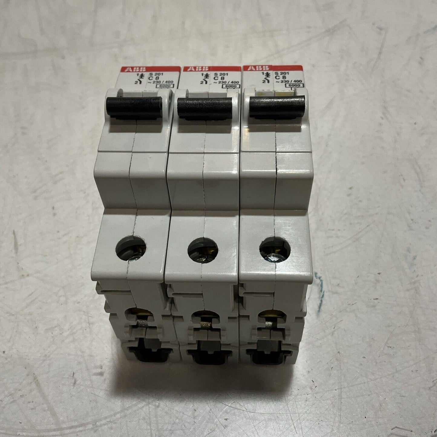 ABB S 201 C 8 S201-C8 MINI CIRCUIT BREAKER 230/400 LOT OF 3  U3S