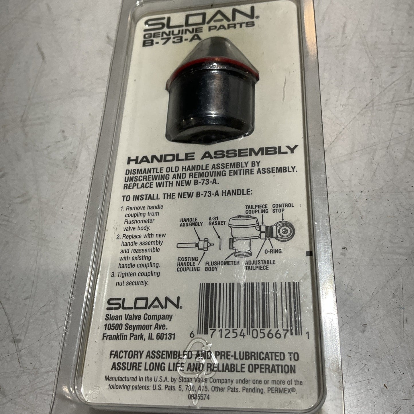SLOAN  B-73-A  HANDLE  ASSEMBLY ADA COMPLIANT  U3S