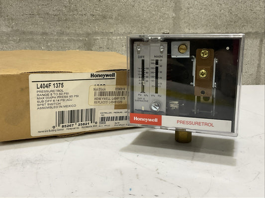 HONEYWELL L404F 1375 PRESSURETROL PRESSURE CONTROLLER SWITCH RANGE 5-50 PSI RM6