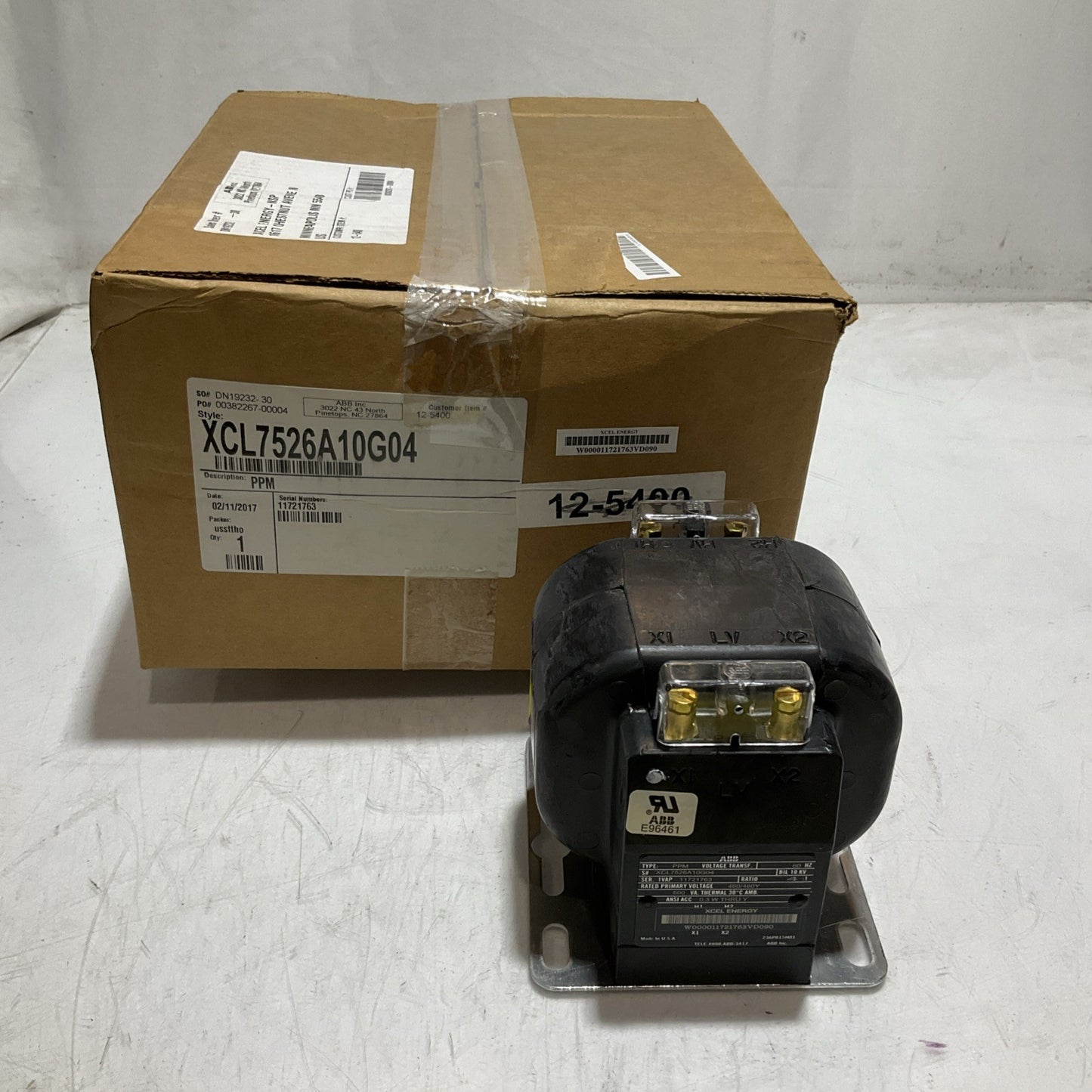 NEW ABB PPM E964661 XCL7526A10G04 IN/OUT PROTECTION VOLTAGE TRANSFORMER XE25