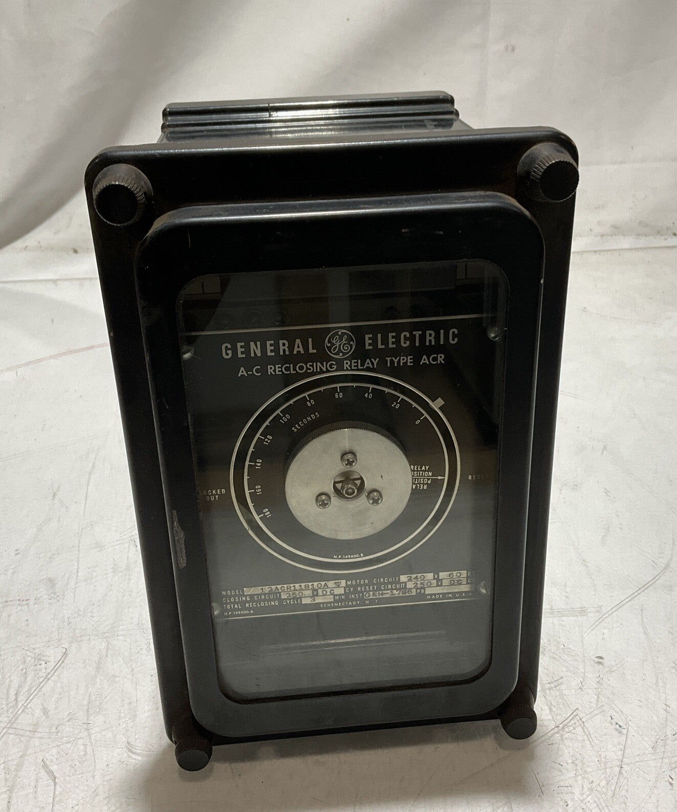 GENERAL  ELECTRIC 12ACR11B10A A-C RECLOSING  RELAY  TYPE  ACR 222-U3S