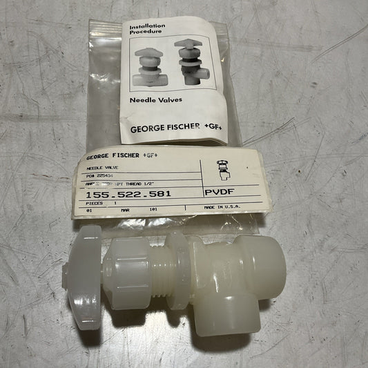 GEORGE FISCHER +GF+ 225434 - 155.522.581  WHITE  NEEDLE VALVE  PVDF  U3S