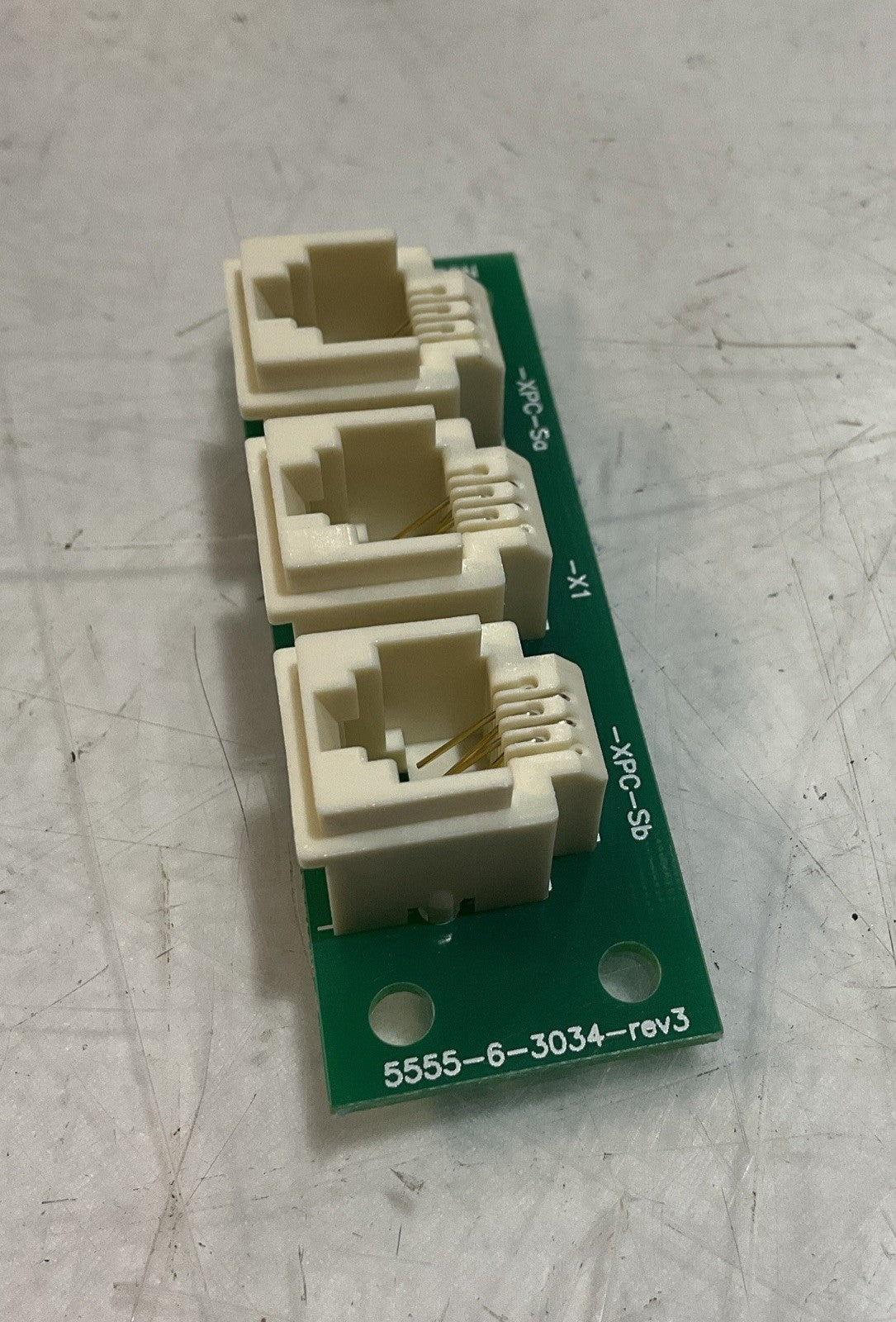 UNITED SORTATION SOLUTIONS 5555-6-3034 REV 3 RJ-11 3 PCB PORT CIRCUIT BOARD U3S