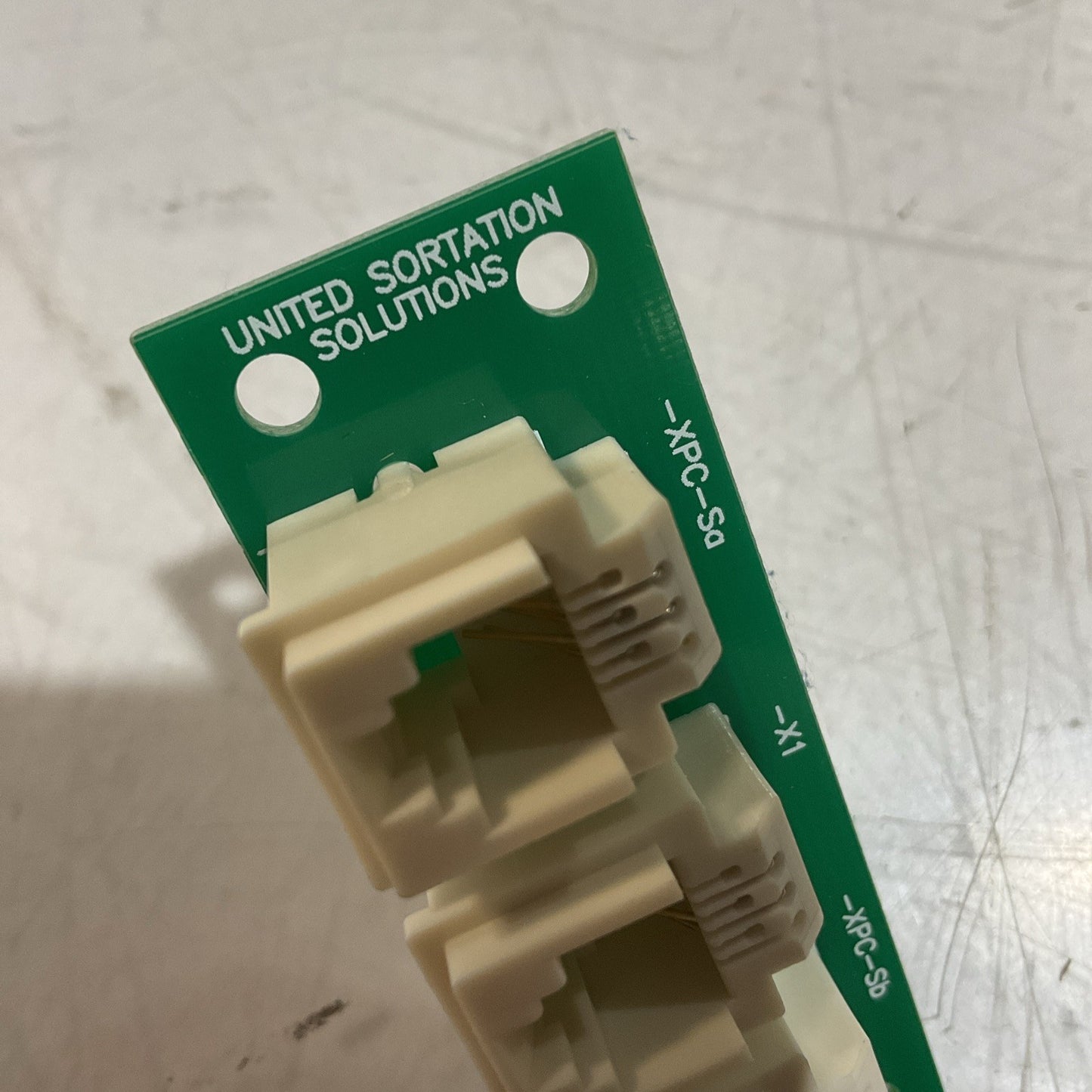 UNITED SORTATION SOLUTIONS 5555-6-3034 REV 3 RJ-11 3 PCB PORT CIRCUIT BOARD U3S