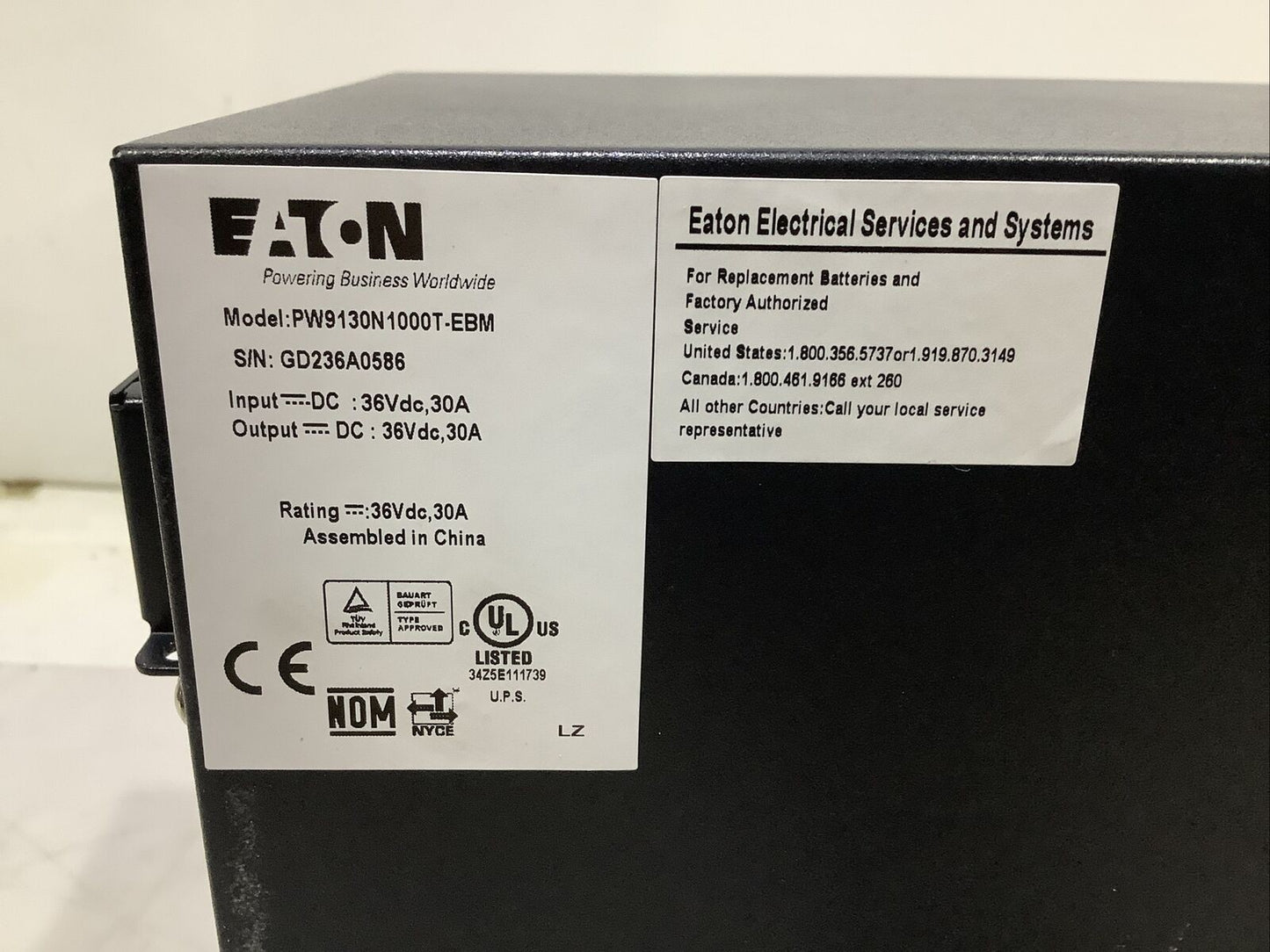 EATON 9130 UPS PW9130N1000T-EBM  103006438-6591 TOWER REPLACEMENT BATTERY U3S