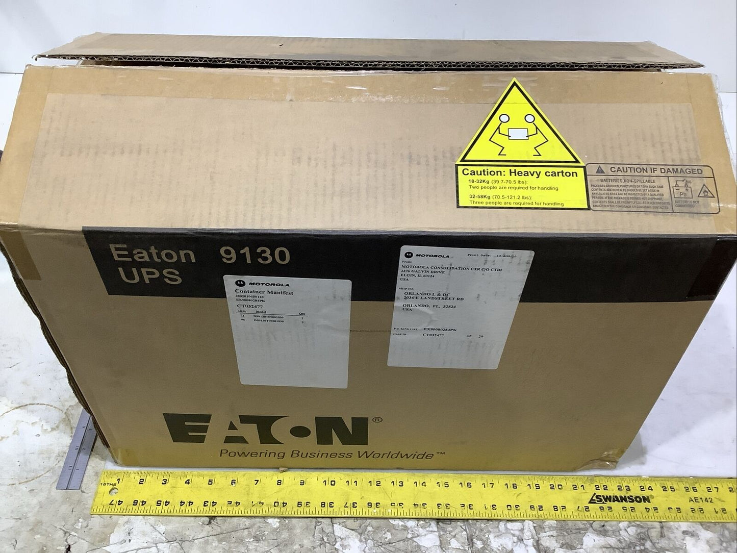 EATON 9130 UPS PW9130N1000T-EBM  103006438-6591 TOWER REPLACEMENT BATTERY U3S