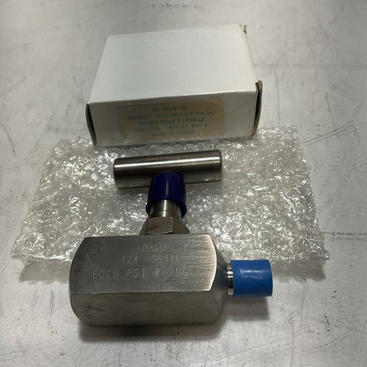 NACE SS316 1/4 6000 PSI 200°F STAINLESS STEEL NEEDLE VALVE 6D-42VN-145 U3S