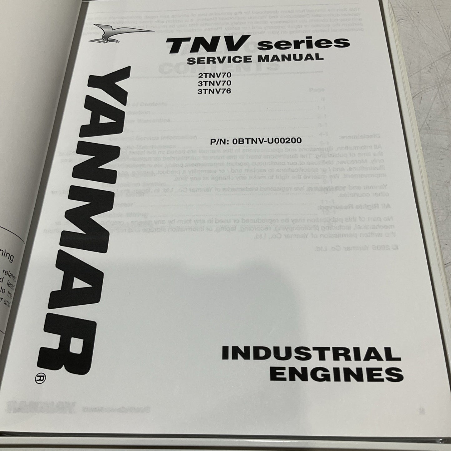 YANMAR DIESEL TNV YVTKDVD-TNV1 0BTNV-U00200 SERVICE TRAINING MANUAL DVD U3S