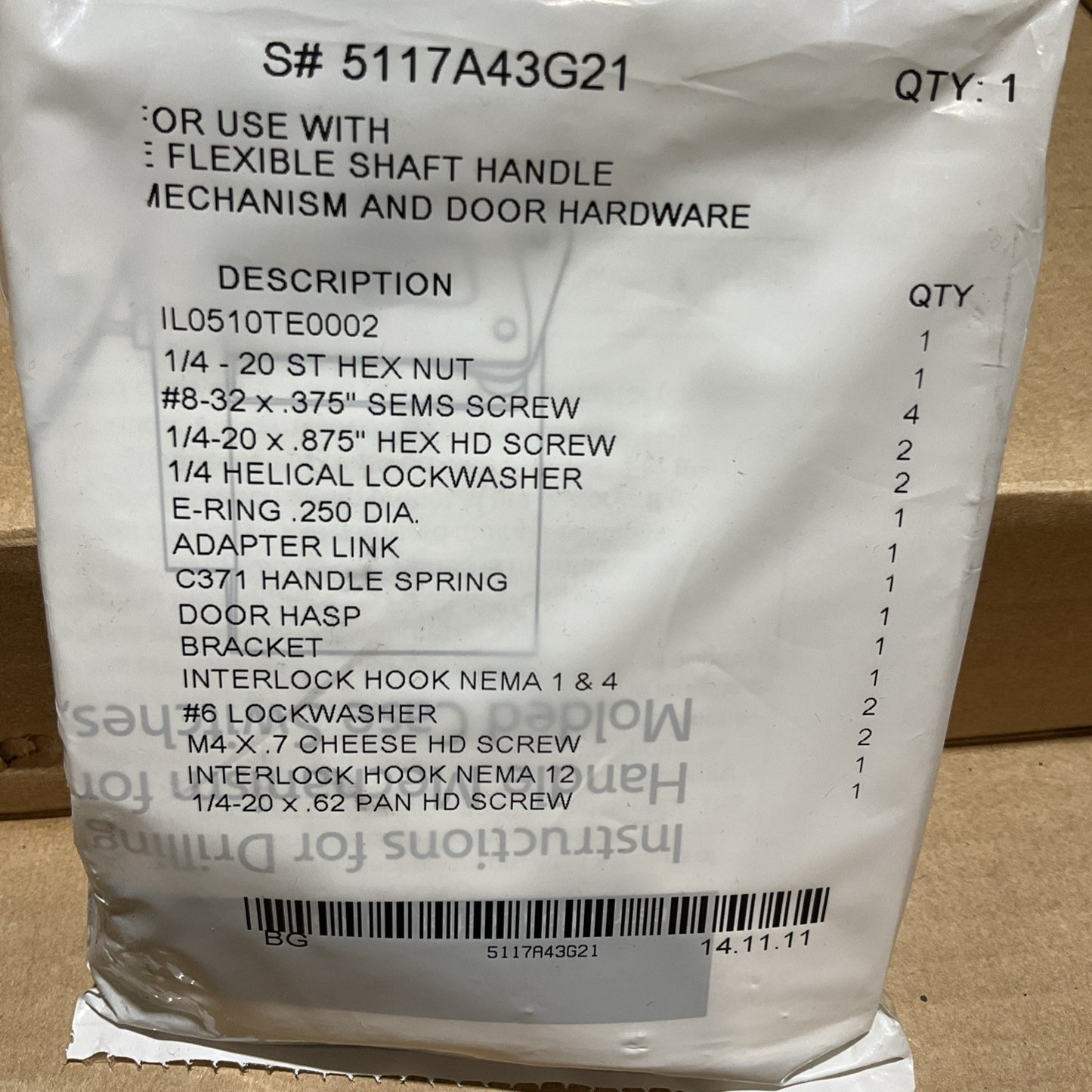 EATON  EHMFS04  OPERATOR  FLEXIBLE  CIRCUIT  BREAKER SHAFT  HANDLE  FRAME   U3S