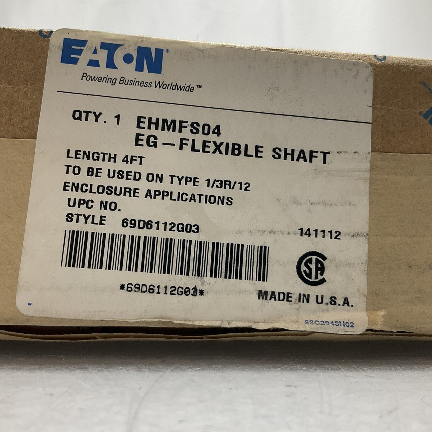 EATON  EHMFS04  OPERATOR  FLEXIBLE  CIRCUIT  BREAKER SHAFT  HANDLE  FRAME   U3S