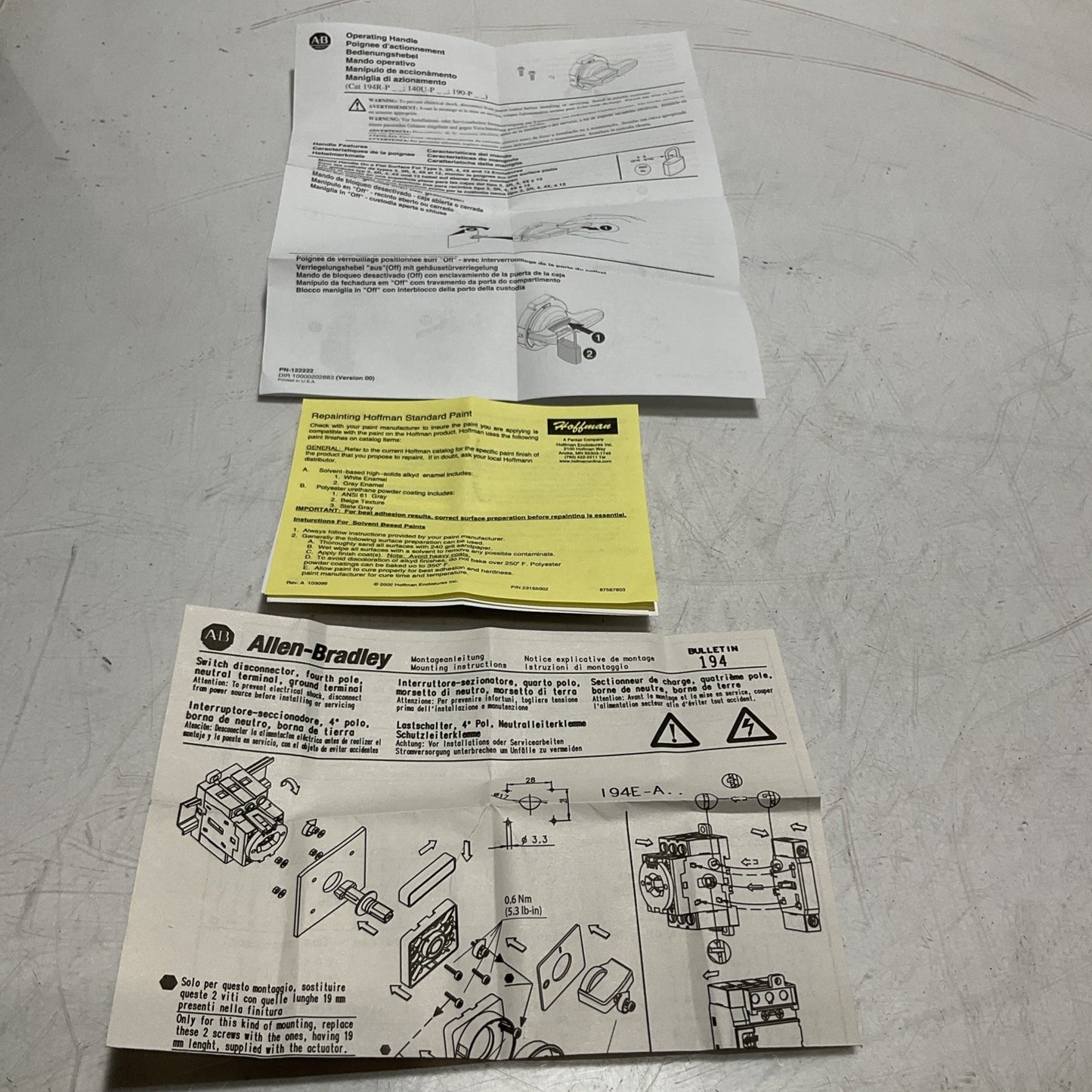 A-B ALLEN-BRADLEY  194E-FA16E-PD DISCONNECT  SWITCH ENCLOSED  MOTOR IP66  U3S