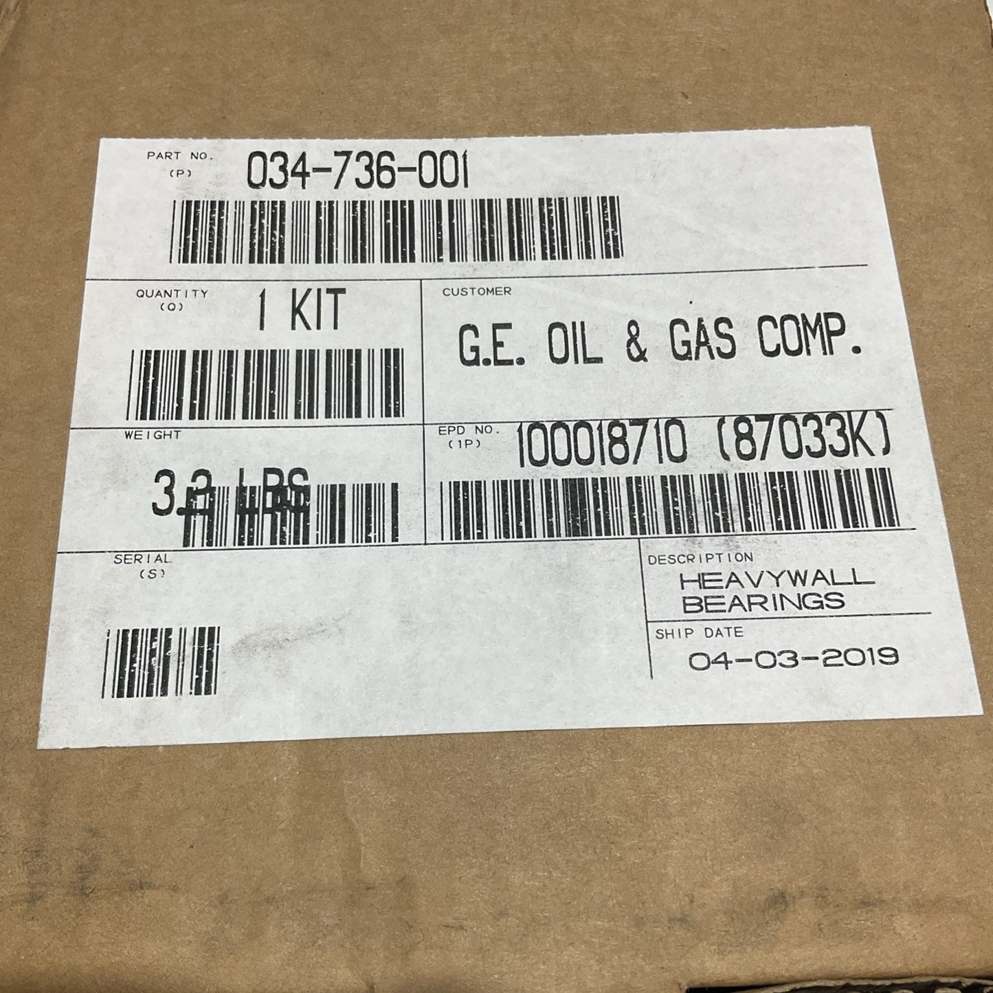 HEAVYWALL BEARING 034-736-001 BEARING SLEEVE TWO HALVES TANG CONNECTION ROD U4M