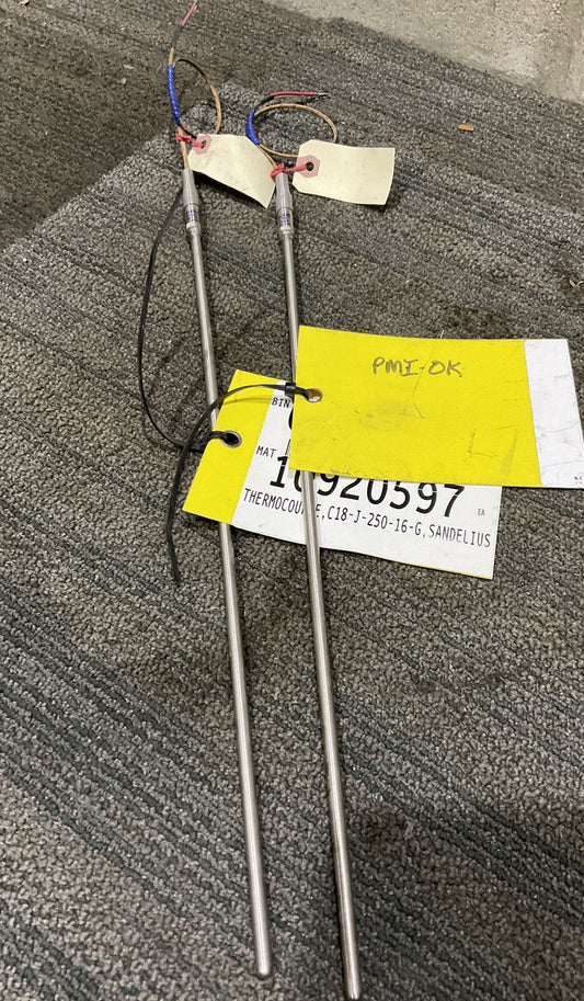 SANDELIUS C18-J-250-16-G THERMOCOUPLE 678 LOT OF 2