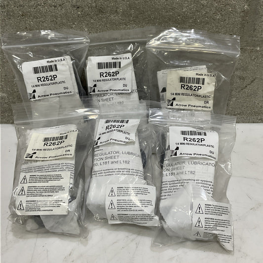 ARROW PNEUMATICS R262P MINI REGULATOR 1/4 IN LOT OF 6 Z2M