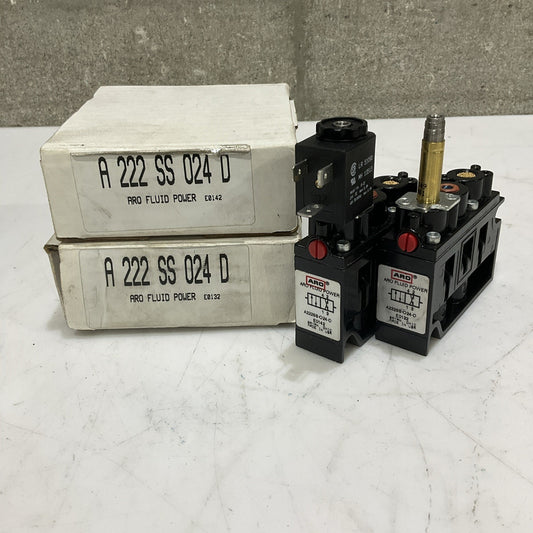 ARO A 222 SS O24 D FLUID POWER VALVE A222S024D LOT OF 2 Z2M
