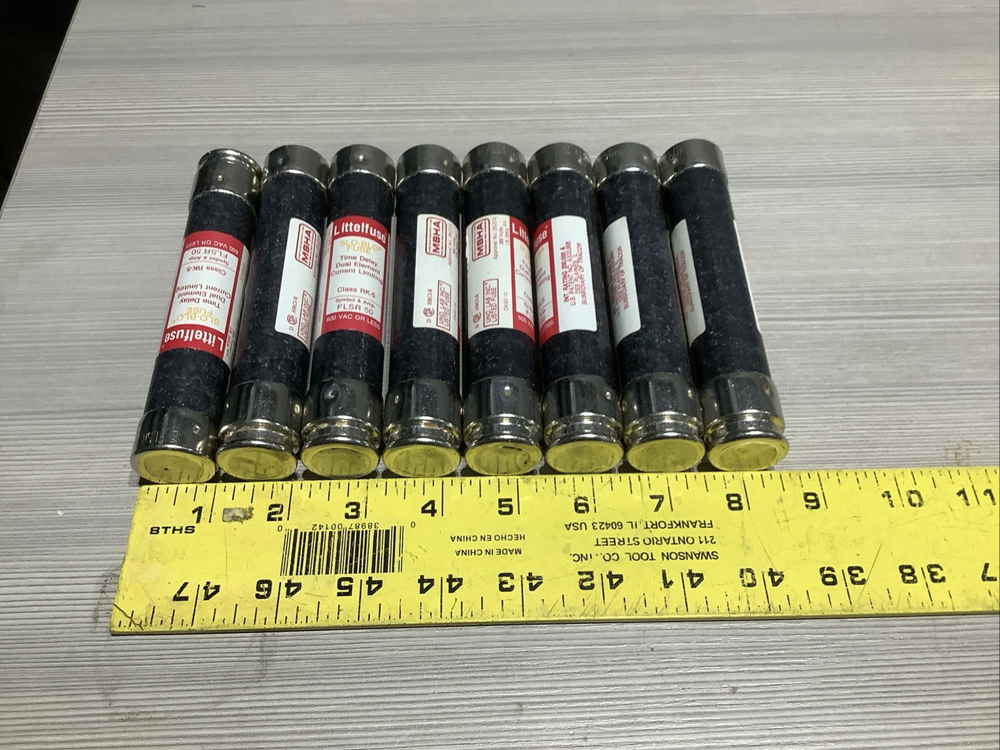 LITTELFUSE SLO-BLO FUSES FLSR 50 LOT OF 8 VOLTAGE 600 Z2M