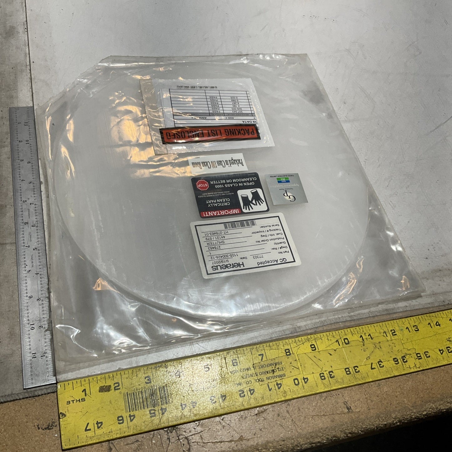 HERAEUS  77303  SHUTTER QUARTZ  TELL  1105-300428-12  777