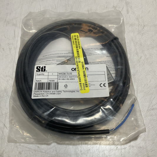 STJ - OMRON STI 44536-3105 CM-S31SC5 INTERLOCK SWITCH ACTUATOR PRE-WIRED U4M