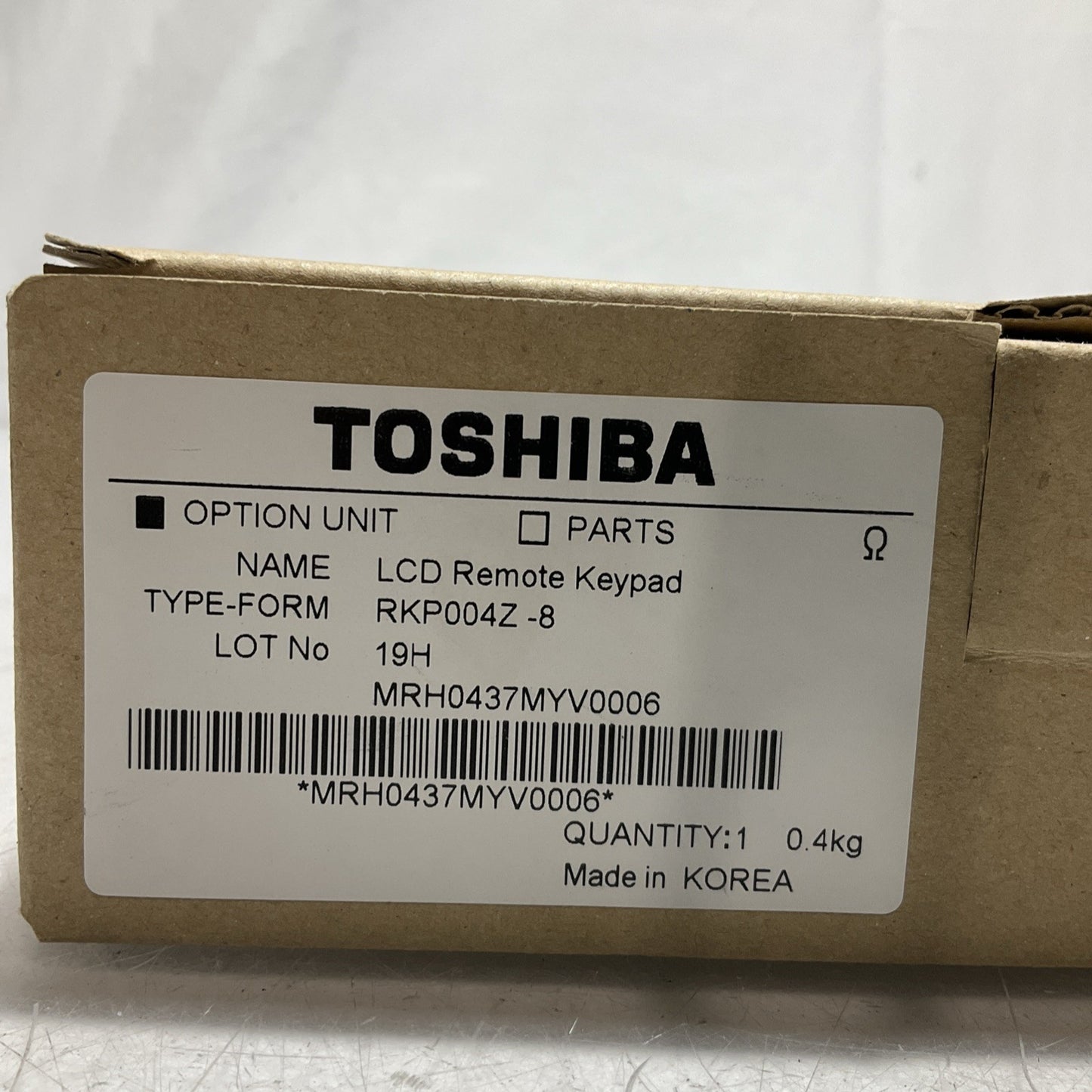 TOSHIBA RKP004Z-8  LCD REMOTE KEYPAD FOR INVERTED DRIVE  U3S