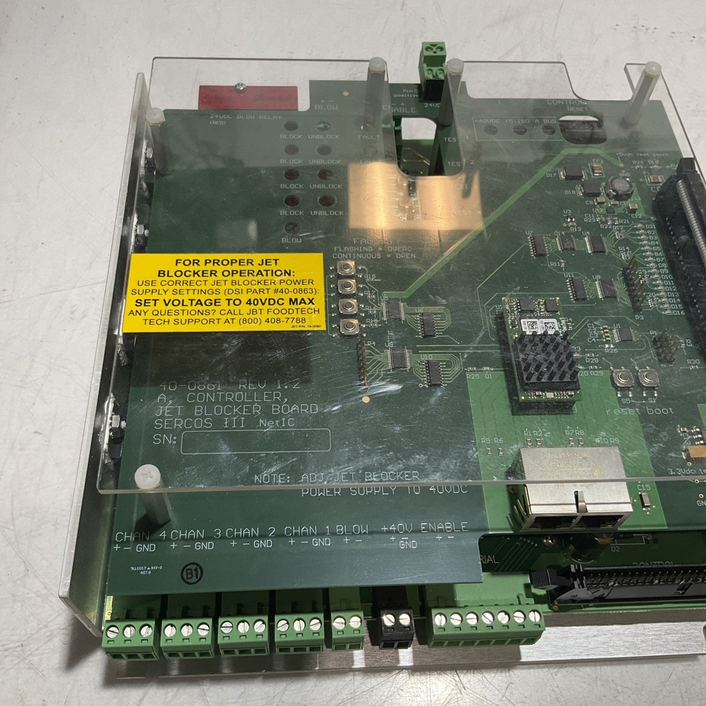 GRAYHILL 40-0861 REV 1.2 CONTROLLER JET BLOCKER  BOARD  POWER SUPPLY 40VDC  RM6