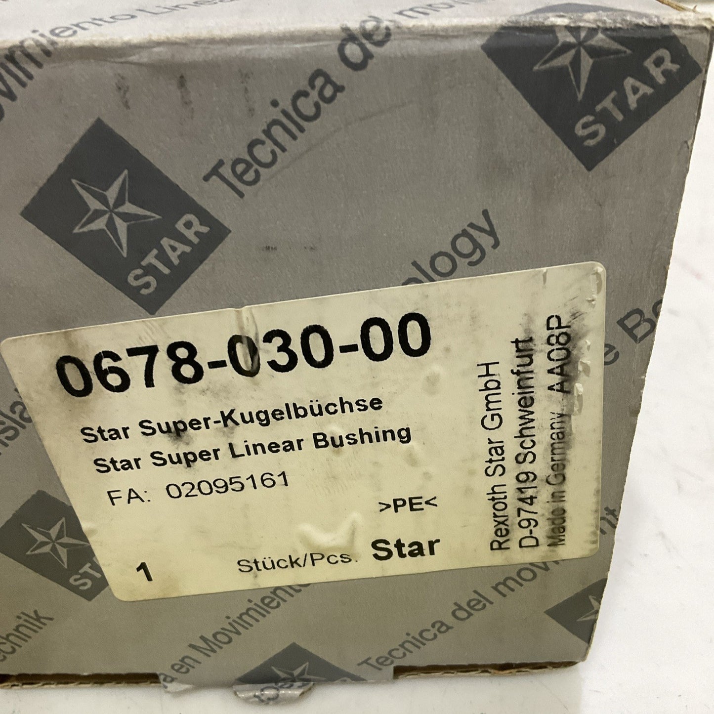 REXROTH STAR 0678-030-00 LINEAR BALL BEARING BUSHING Z2M