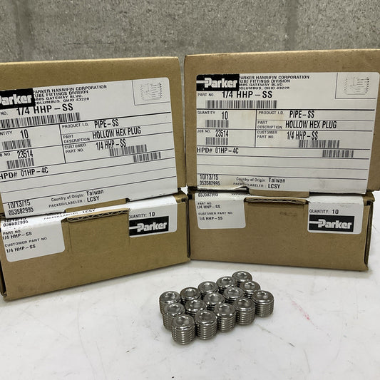 PARKER 1/4 HHP-SS HOLLOW HEX PLUG LOT OF 45 Z2M