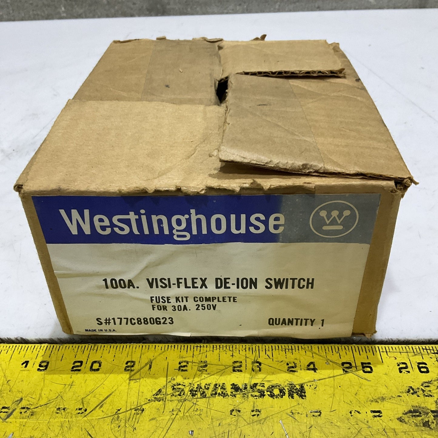 WESTINGHOUSE 177C880G23 VISI-FLEW DE-ION SWITCH FUSE KIT COMPLETE  30A 250V Z2M