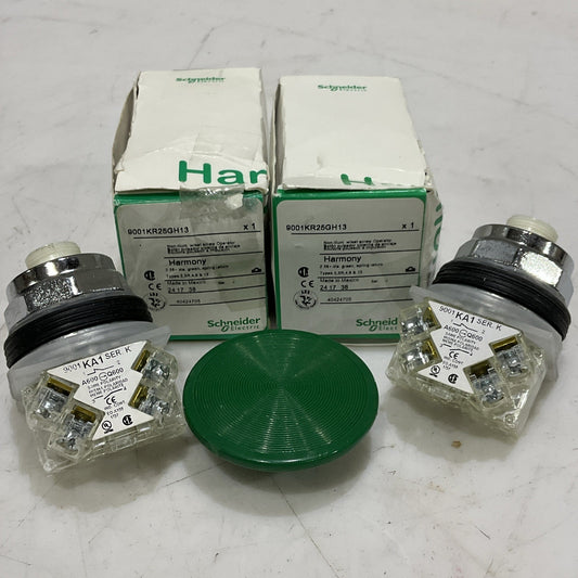SCHNEIDER ELECTRIC 9001KR25GH13 PANEL MOUNT MUSHROOM PUSH BUTTON LOT OF 2 Z2M