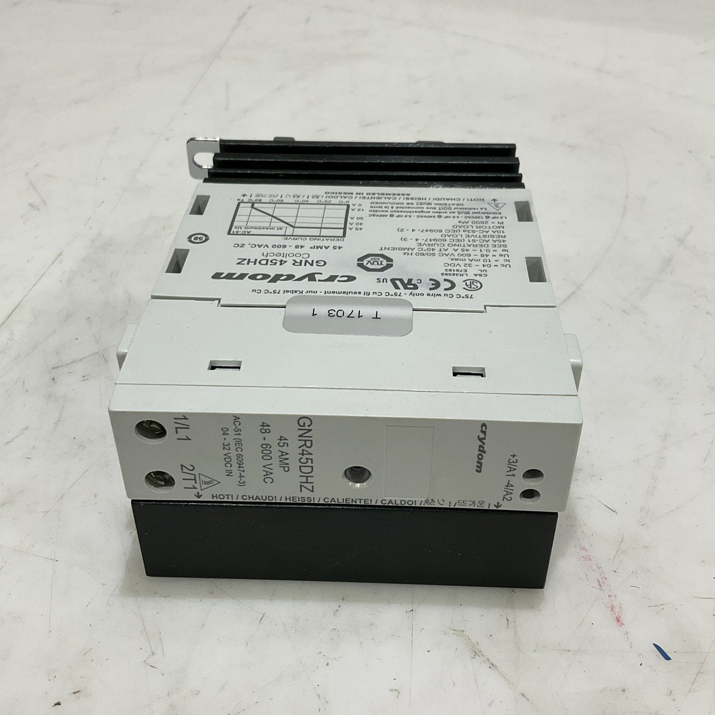 CRYDOM GNR45DHZ SOLID STATE RELAY COOLTECH 45 AMP 48-600VAC ZU Z2M