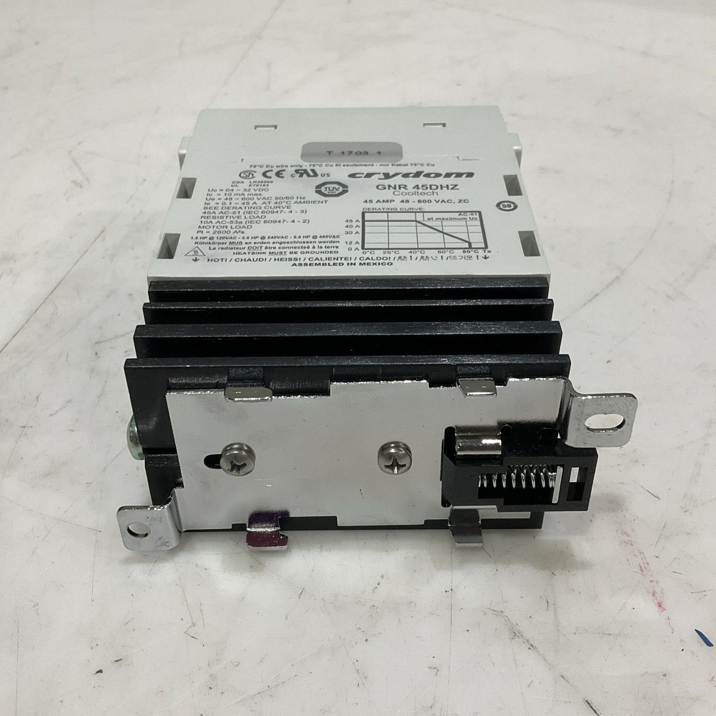 CRYDOM GNR45DHZ SOLID STATE RELAY COOLTECH 45 AMP 48-600VAC ZU Z2M