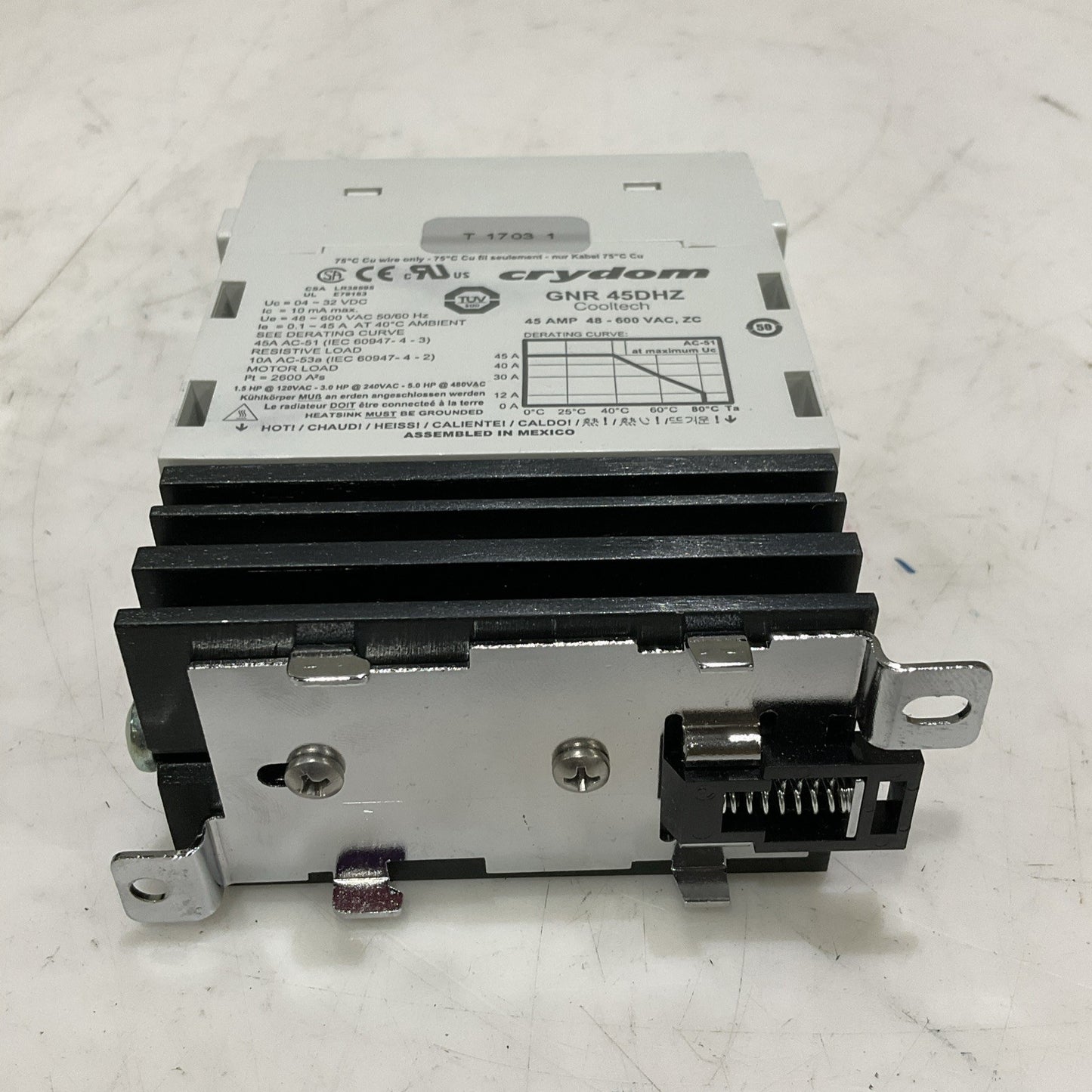 CRYDOM GNR45DHZ SOLID STATE RELAY COOLTECH 45 AMP 48-600VAC ZU Z2M