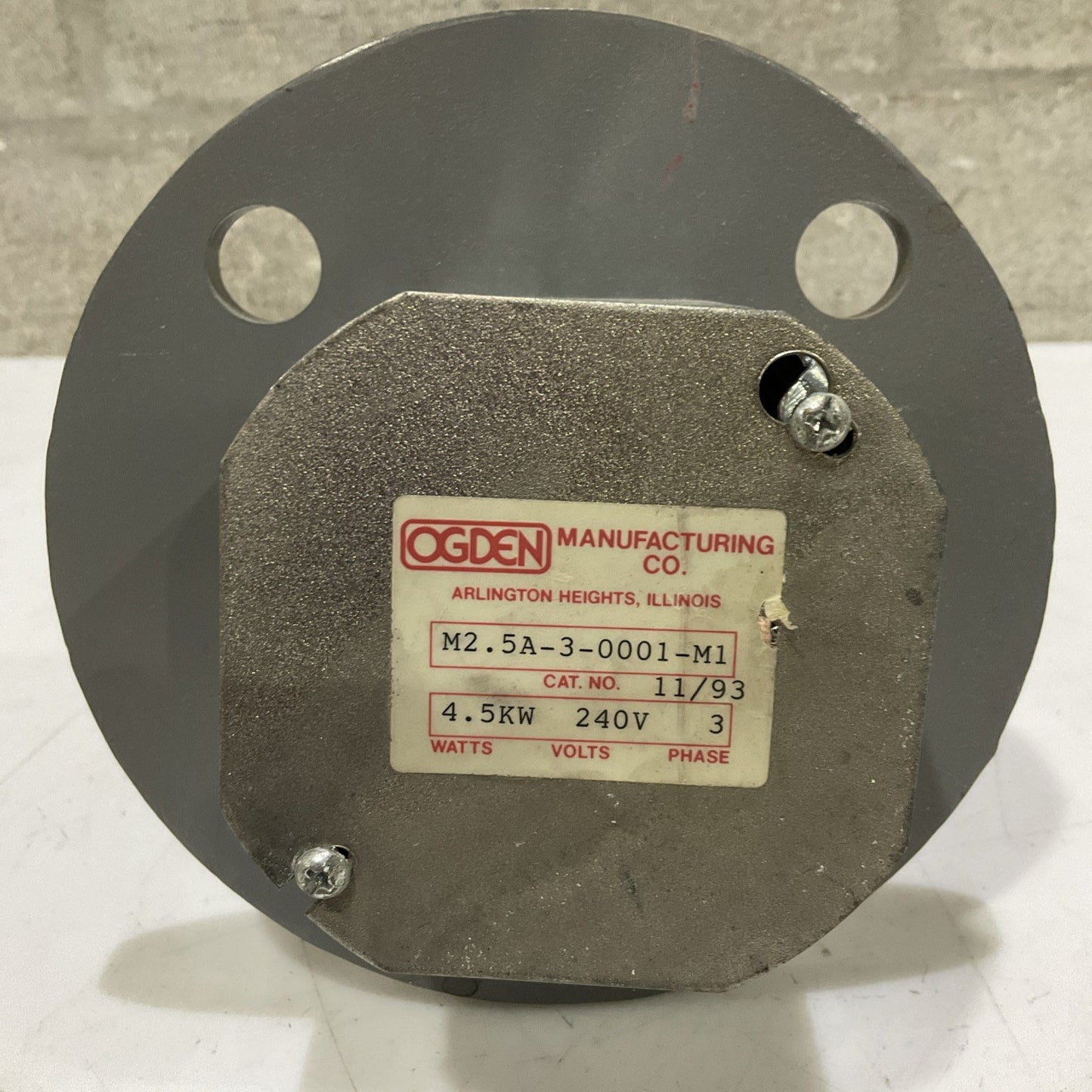 OGDEN M2.5A-3-0001-M1 INDUSTRIAL HEATER ELEMENT 11/93 4.5KW 240V 3P Z2M