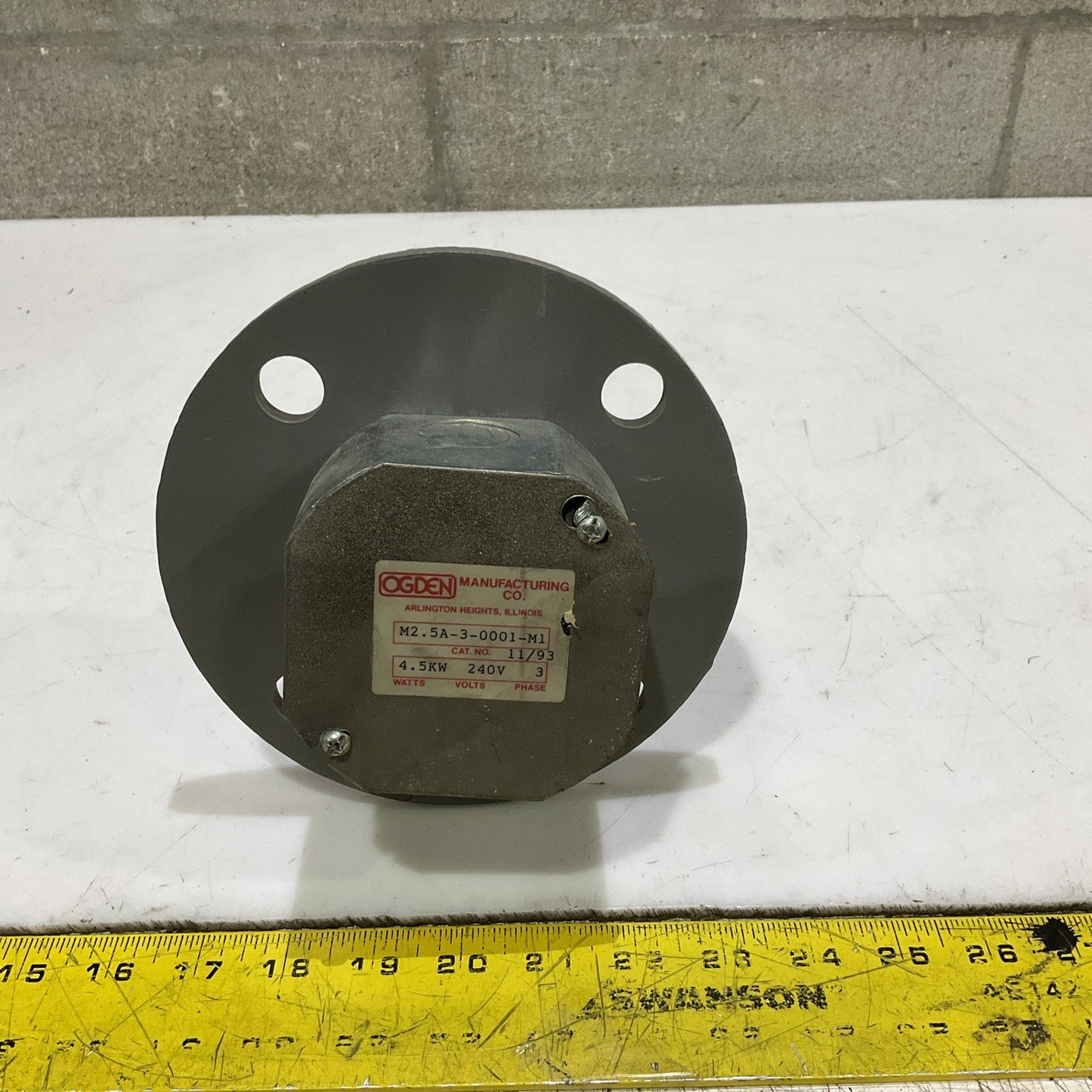 OGDEN M2.5A-3-0001-M1 INDUSTRIAL HEATER ELEMENT 11/93 4.5KW 240V 3P Z2M