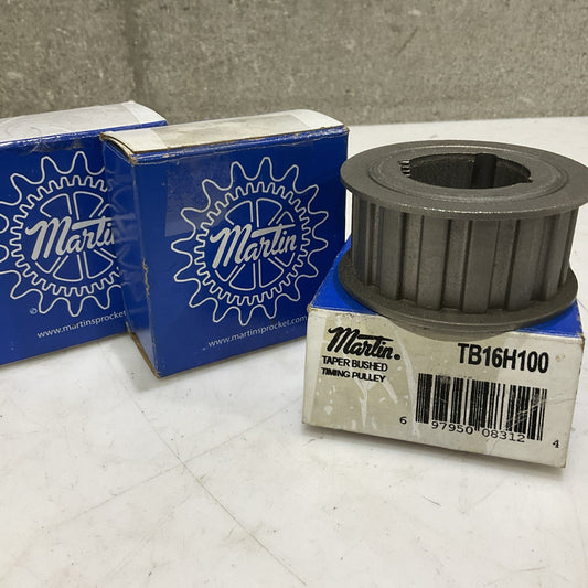 MARTIN TB16H100 TAPER BUSHED TIMING PULLEY LOT OF 3 Z2M
