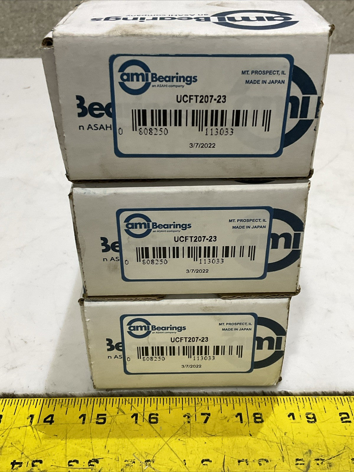 AMI UCFT207-23 FLANGE MOUNT 2 BOLT BEARING LOT OF 3 Z2M