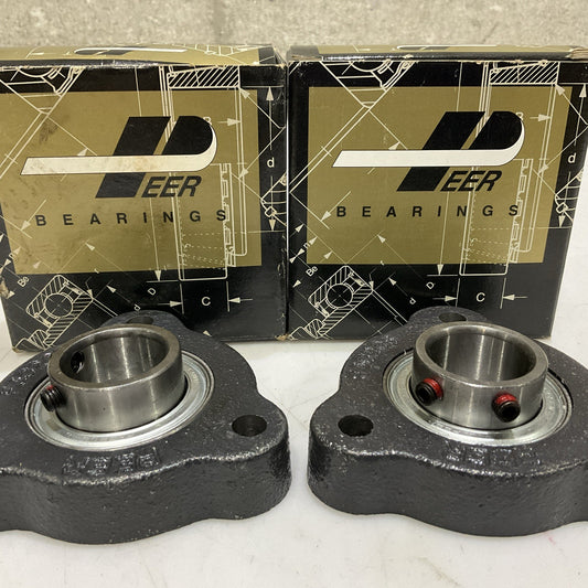 PEER FHSF3C205-16G FLANGE MOUNT BEARING ROUND 3 BOLT 1 IN  LOT OF 2 Z2M
