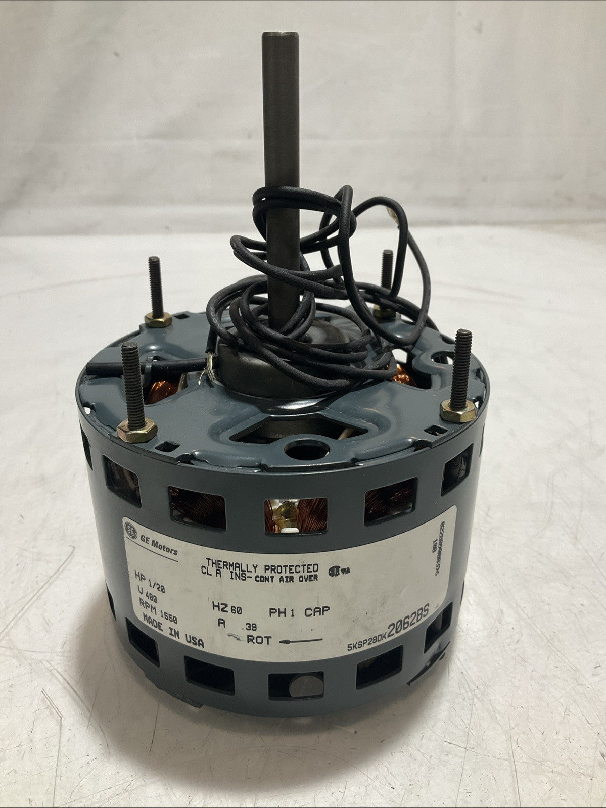 GE MOTORS 1/20 HP 1550RPM 5KSP29DK 2062BS MOTOR THERMALLY PROTECTED 476
