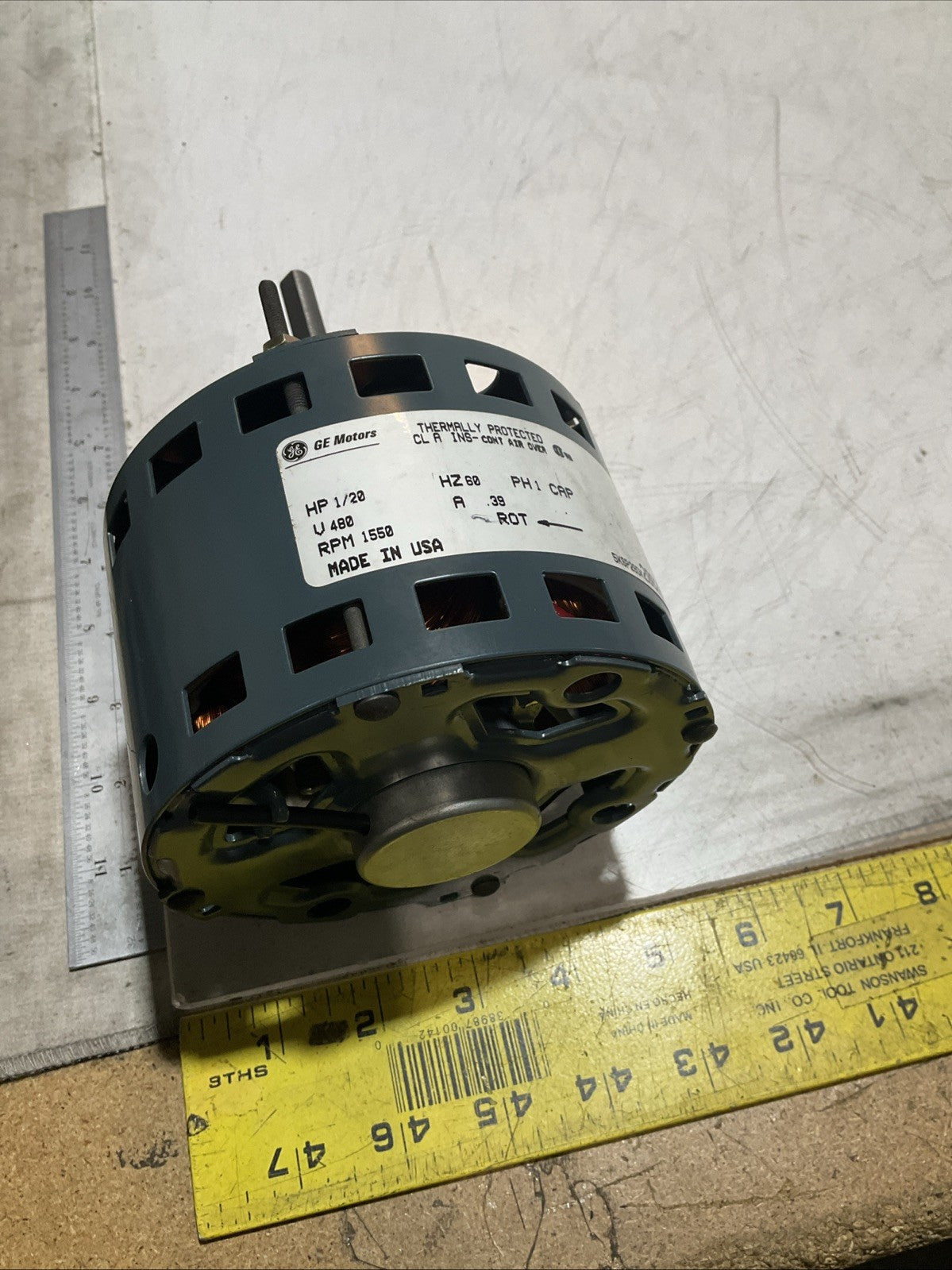GE MOTORS 1/20 HP 1550RPM 5KSP29DK 2062BS MOTOR THERMALLY PROTECTED 476