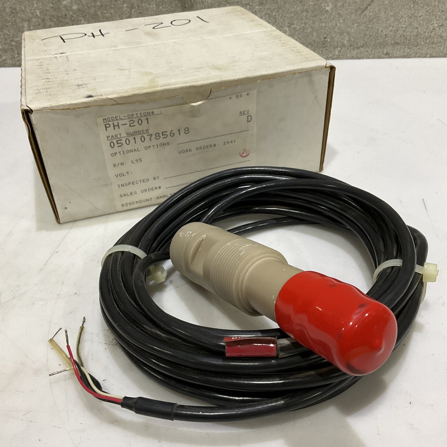 ROSEMOUNT PH-201 ORP SENSOR PROBE 05010785618 D L95 399-12 PT100 Z2M