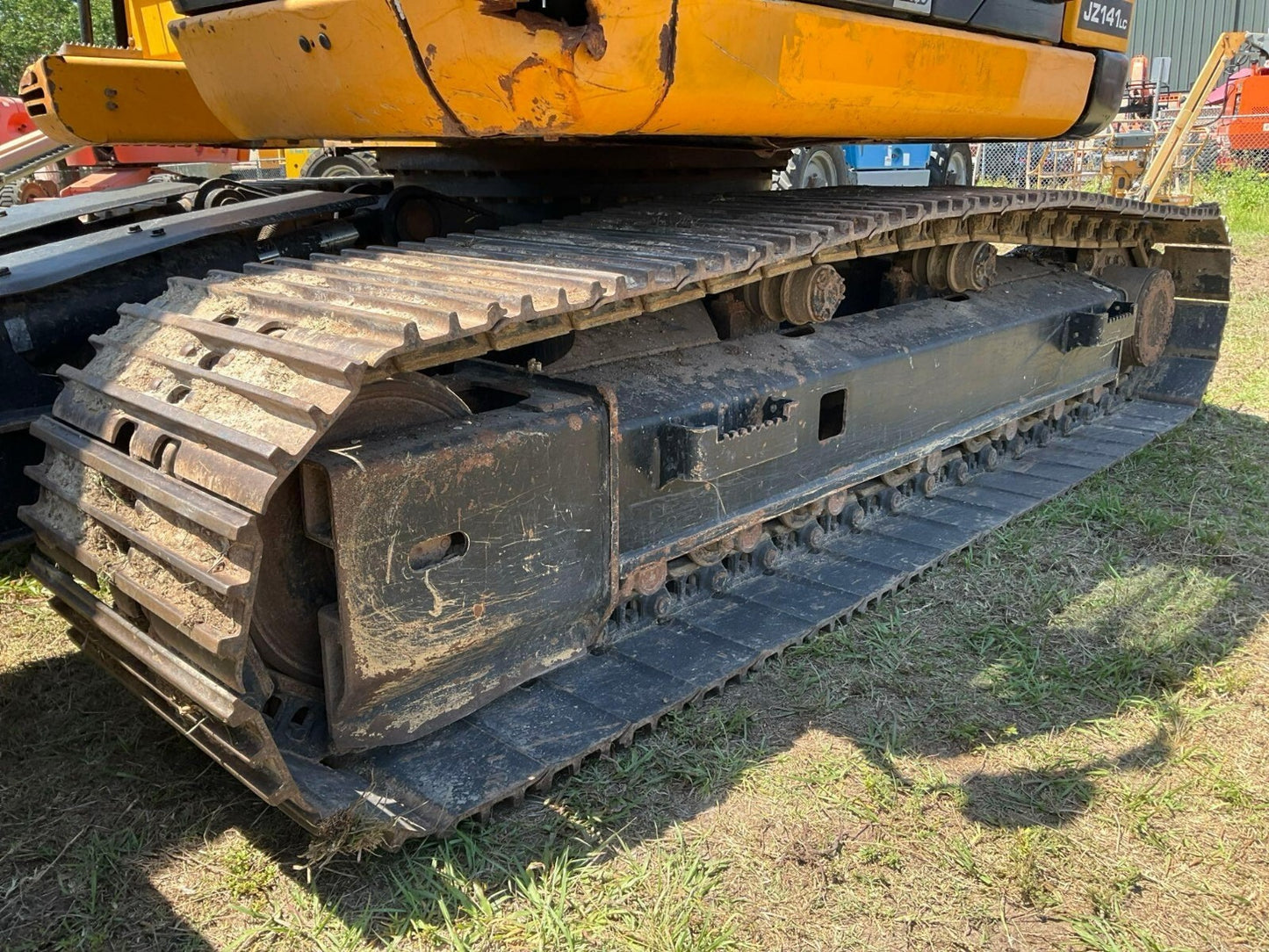 2018 JCB EXCAVATOR MODEL JZ141, DIESEL, ENCLOSED CAB, PUSH BLADE, METAL TRACKS