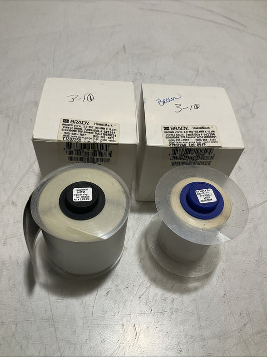 BRADY HANDIMARK Y1307268-142295-42021 BROWN VINYL 2.0X50 LABEL TAPE LOT OF 2 Z2M