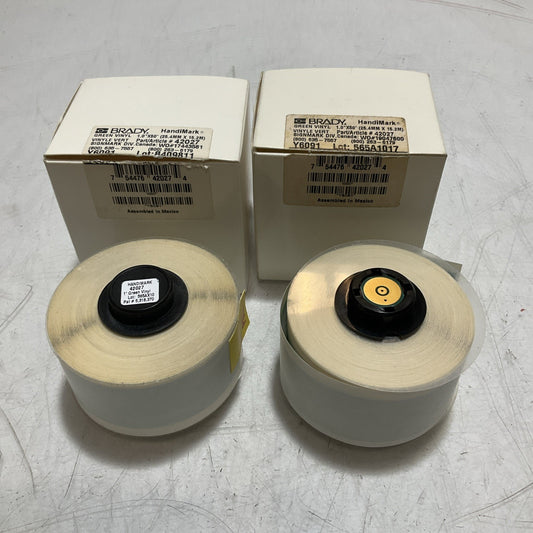 BRADY HANDIMARK  Y6091-42027 GREEN VINYL  LABEL TAPE 1.0X50  LOT OF 2  Z2M