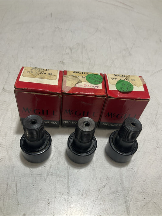 MCGILL  CFH 1-1/4 SB FLAT CAM FOLLOWER PRECISION BEARING  LOT OF 3 Z2M