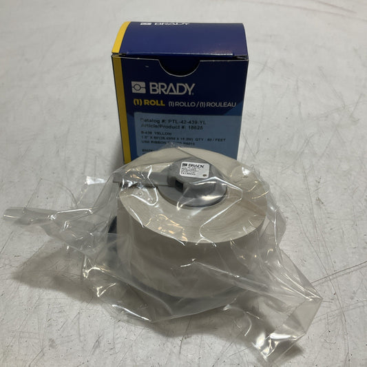 BRADY  PLT-42-439-YL  18625 B-439 YELLOW VINY LABEL TAPE FOR 24.4M 15.2M  Z2M