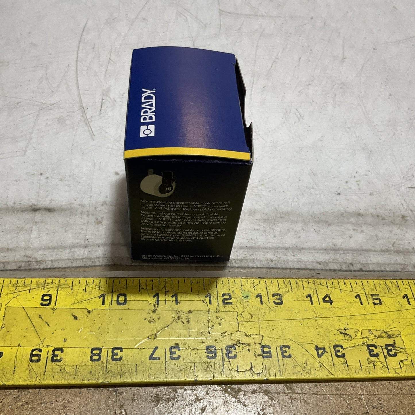 BRADY  PLT-42-439-YL  18625 B-439 YELLOW VINY LABEL TAPE FOR 24.4M 15.2M  Z2M