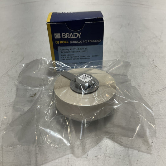 BRADY B-439  PLT-8-439-YL 18631 YELLOW VINYL LABEL TAPE FOR 0.5X50' 50FEET Z2M
