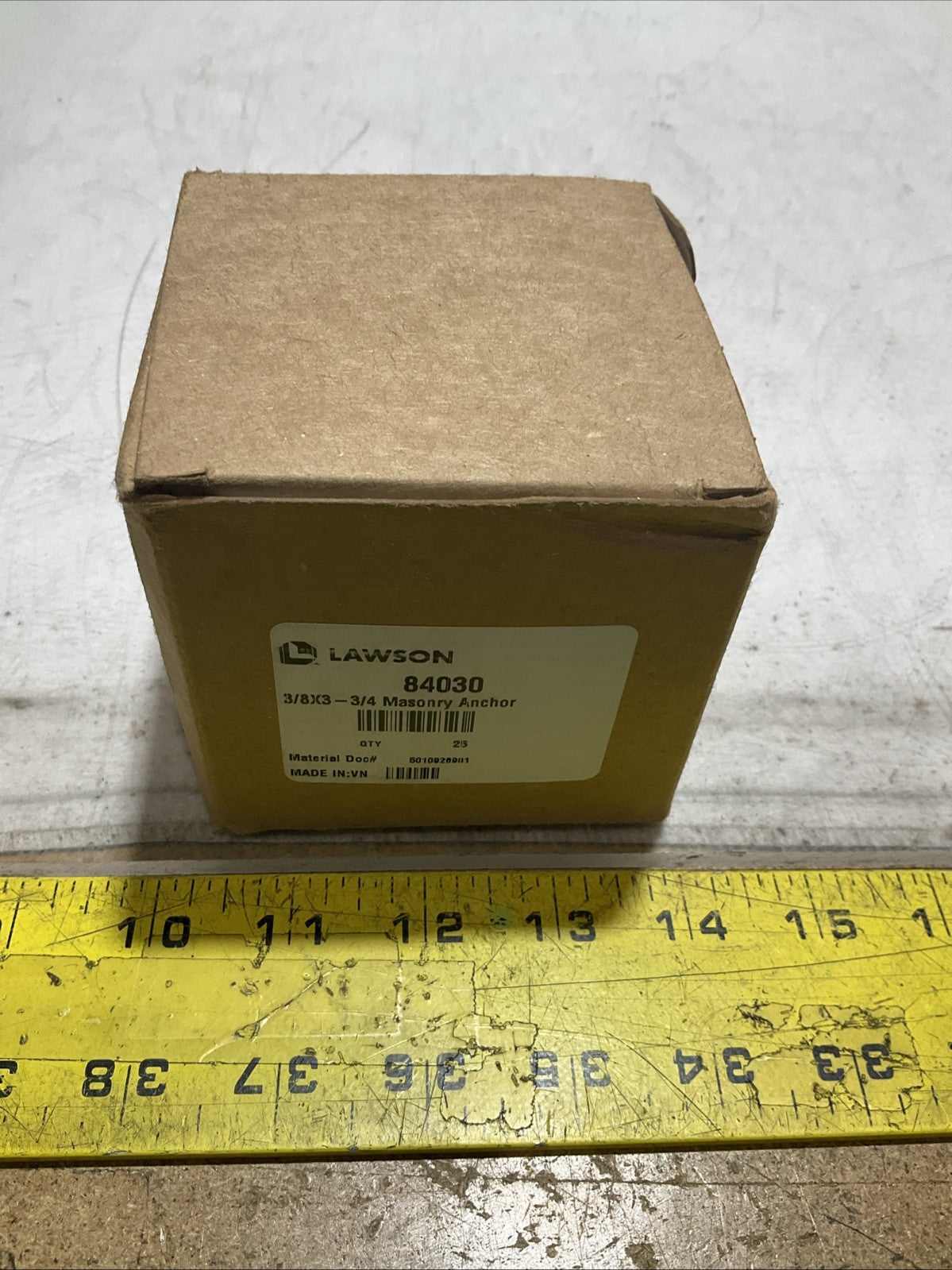 LAWSON  84030  3/8X3-3/4 MASONRY TYPE STUD BOLT ANCHOR STEEL  LOT OF 25 Z2M
